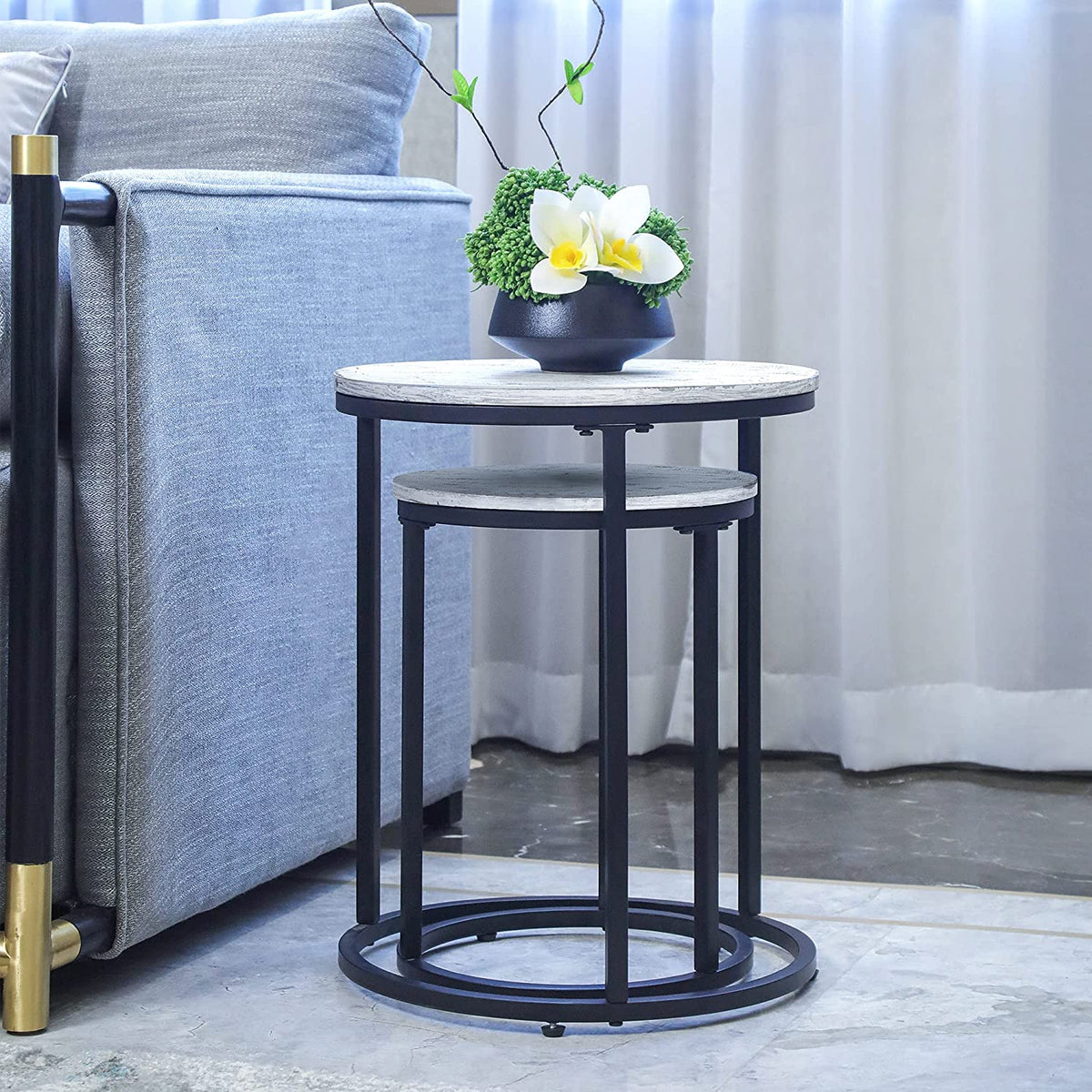 Nest Of Tables: Coffee Tables Set of 2, Industrial Wooden