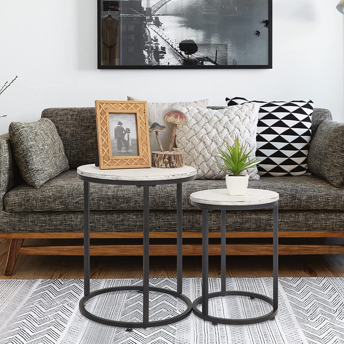 Nest Of Tables: Coffee Tables Set of 2, Industrial Wooden