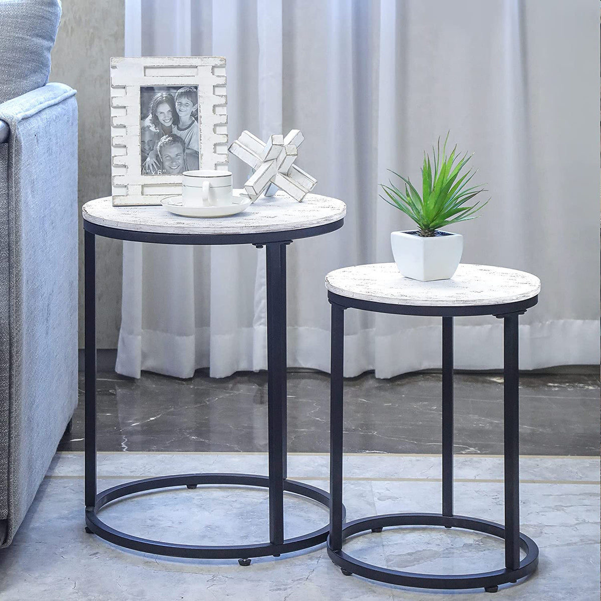 Nest Of Tables: Coffee Tables Set of 2, Industrial Wooden