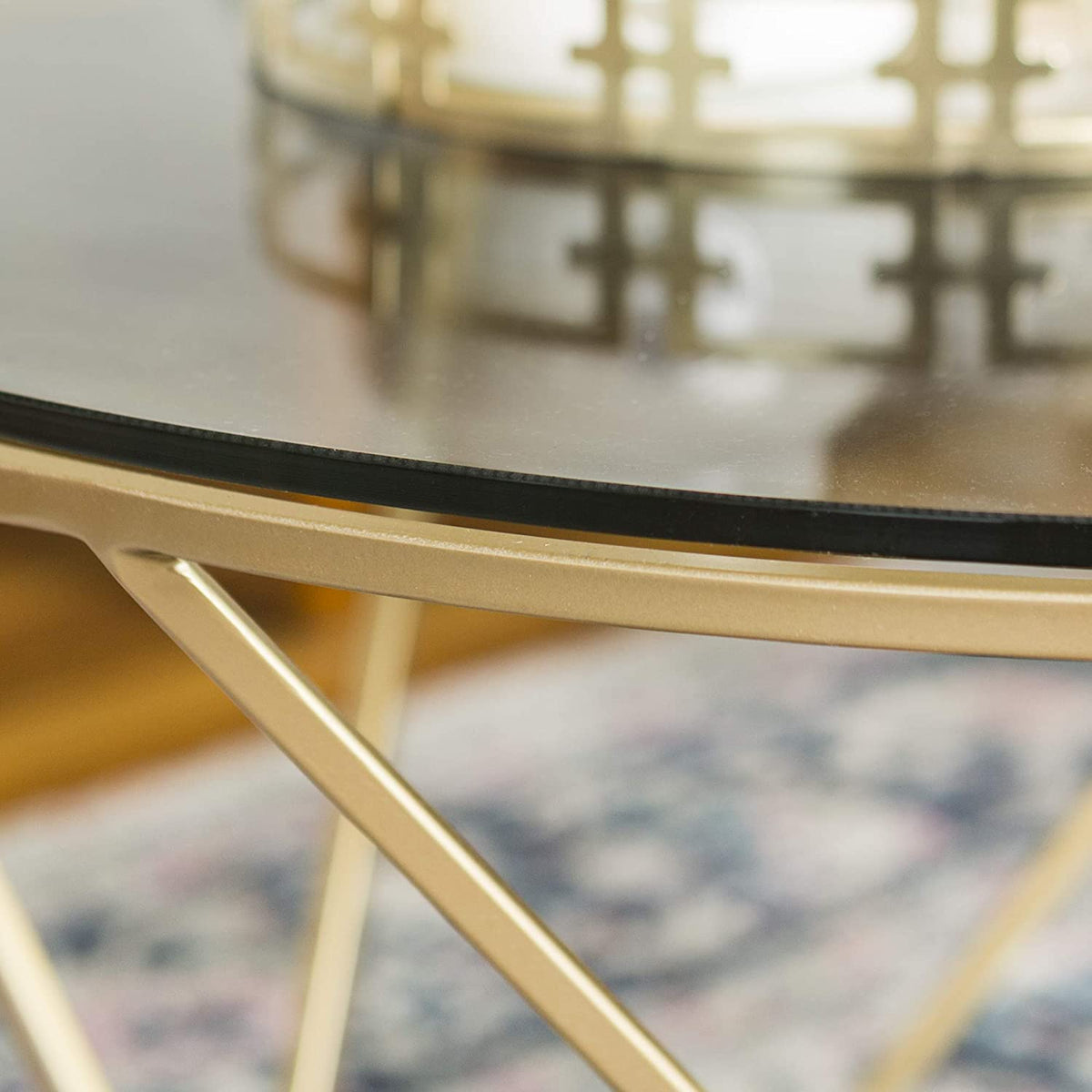 Nest Of Tables: Coffee Tables in Clear Glass and Gold