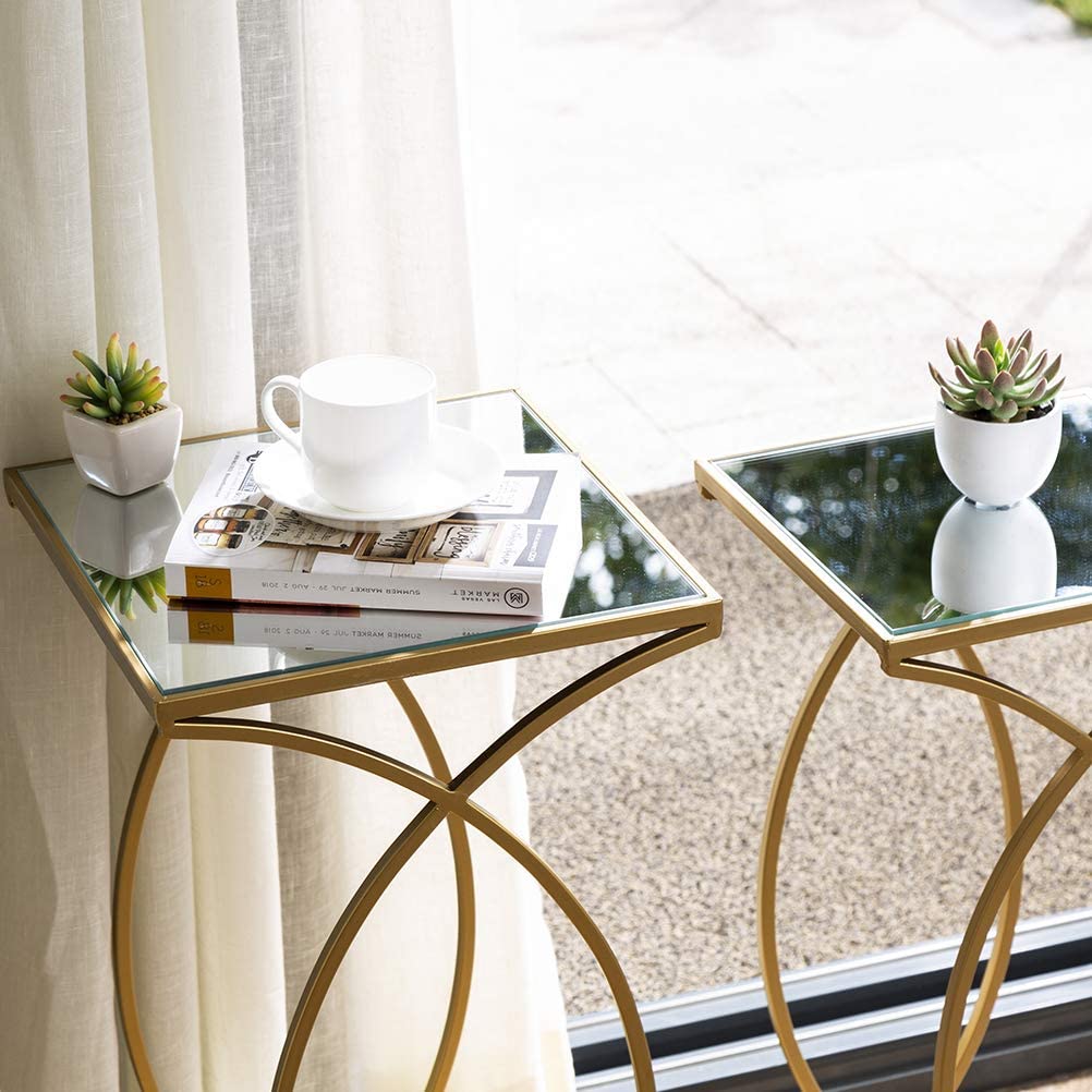Nest Of Tables: Set of 2 Nesting Coffee Tables Decorative Accent Side End Tables Plant Stand for room, Living Room, Home Office and Patio